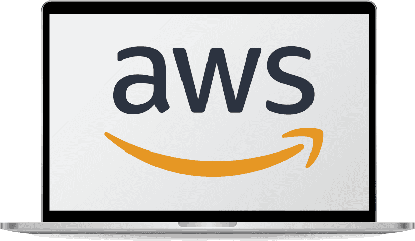 laptop with aws logo